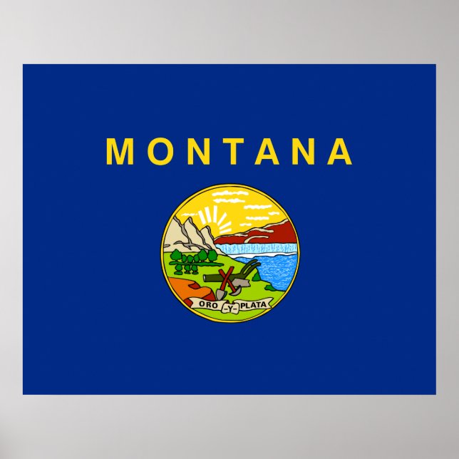Affiche Drapeau d'État du Montana (Devant)