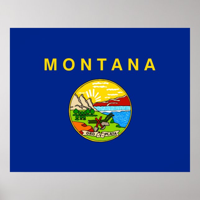 Affiche Drapeau d'État du Montana (Devant)