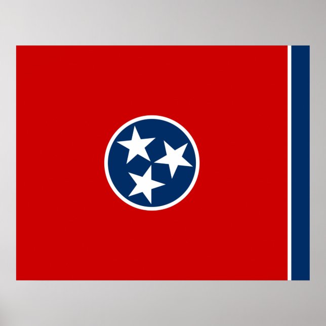 Affiche Drapeau d'État du Tennessee (Devant)