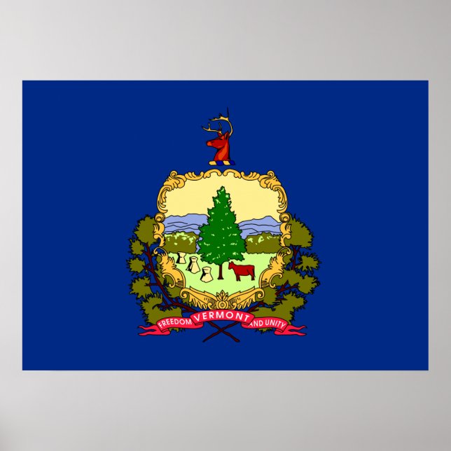 Affiche Drapeau d'État du Vermont (Devant)
