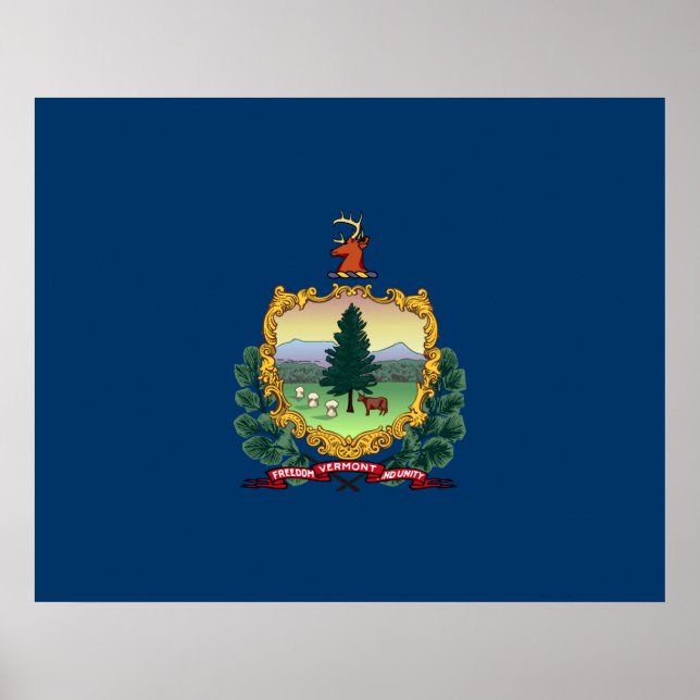 Affiche Drapeau d'État du Vermont (Devant)
