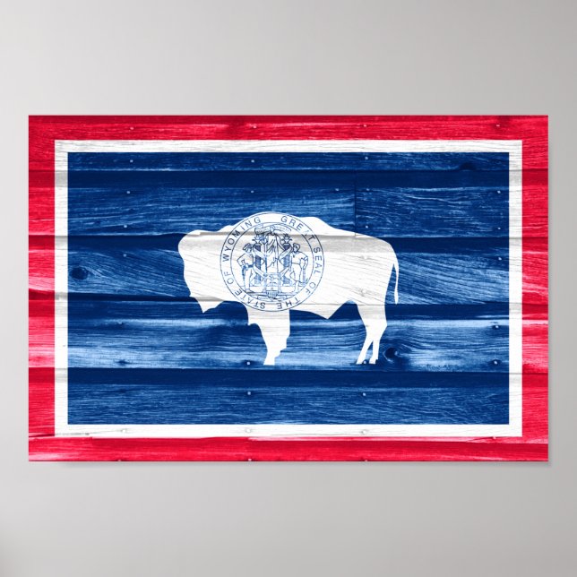 Affiche Drapeau d'État du Wyoming (Devant)