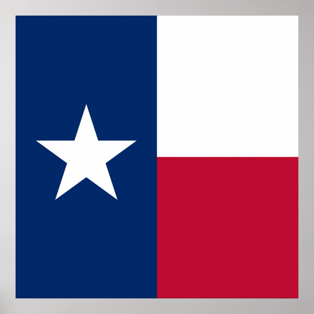 Affiche Drapeau d'État texan (Texas) (Devant)