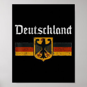 Affiche Drapeau Deutschland Aigle Vintage patrimoine allem