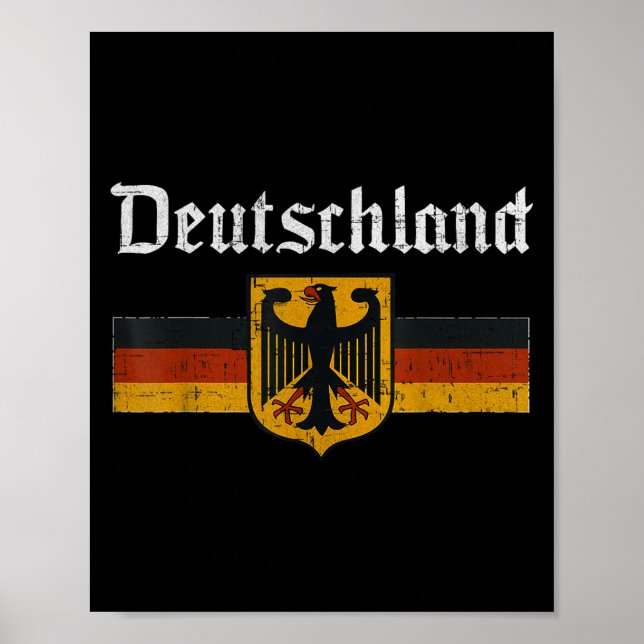 Affiche Drapeau Deutschland Aigle Vintage patrimoine allem (Devant)