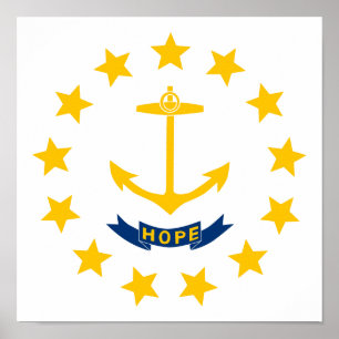 Affiche Drapeau d'Île de Rhode