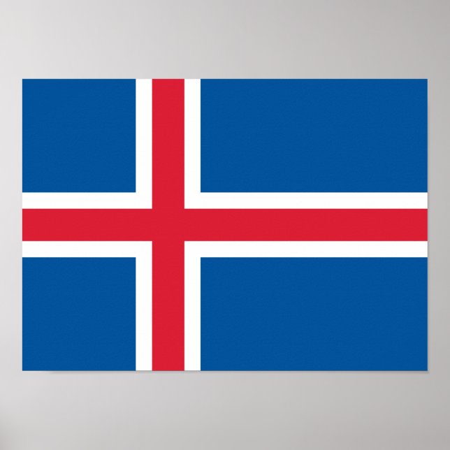 Affiche Drapeau d'Islande (Devant)