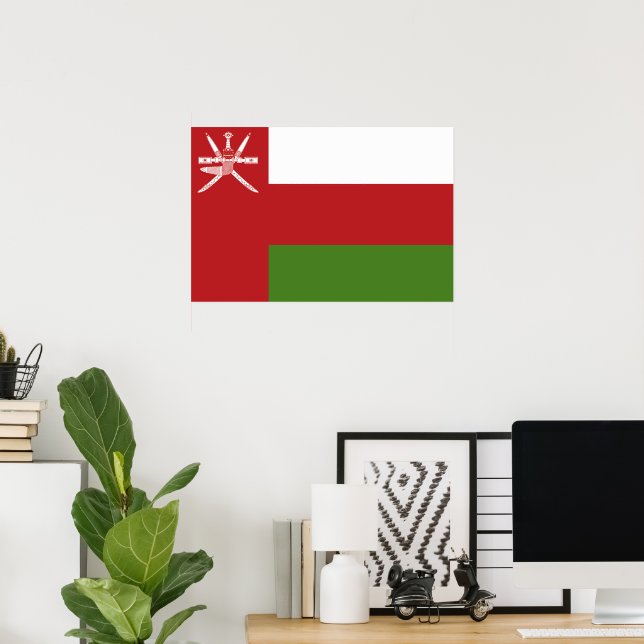 Affiche Drapeau d'Oman (Bureau à domicile)