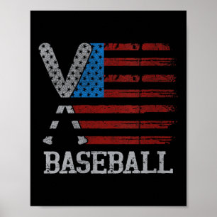Affiche Drapeau Drapeau Des Femmes Baseball Croisé Bateaux