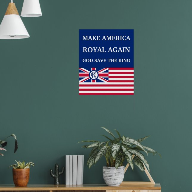 Affiche Drapeau drôle rouge bleu Make America Royal Again (Salon 1)
