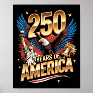 Affiche Drapeau du 250e anniversaire des États-Unis d'Amér