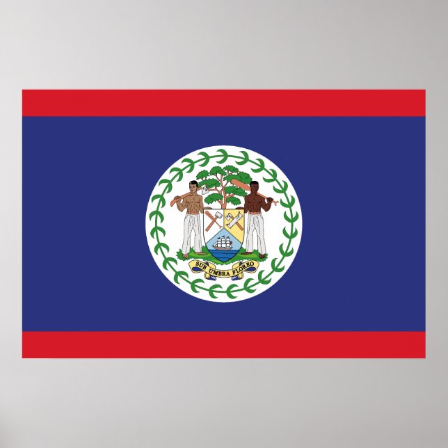 Affiche Drapeau du Belize (Devant)