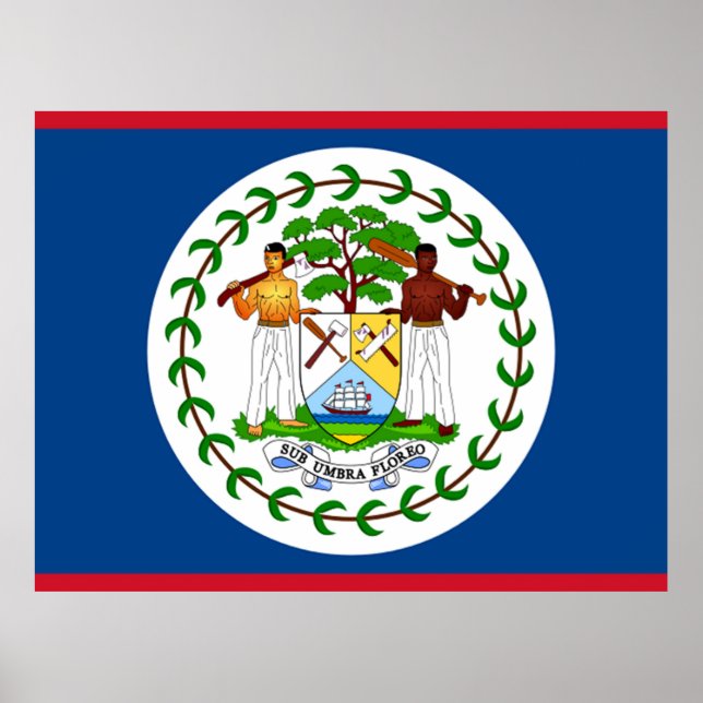 Affiche Drapeau du Belize (Devant)