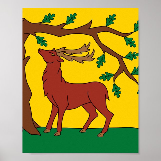 Affiche Drapeau du Berkshire (UK) (Devant)