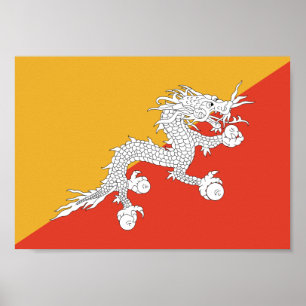 Affiche Drapeau du Bhoutan