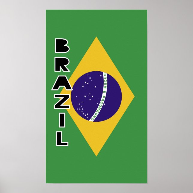 Affiche Drapeau du Brésil (Devant)
