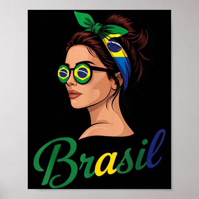Affiche Drapeau du Brésil Racines brésiliennes Fierté brés (Devant)