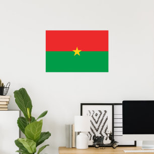 Affiche drapeau du Burkina Faso