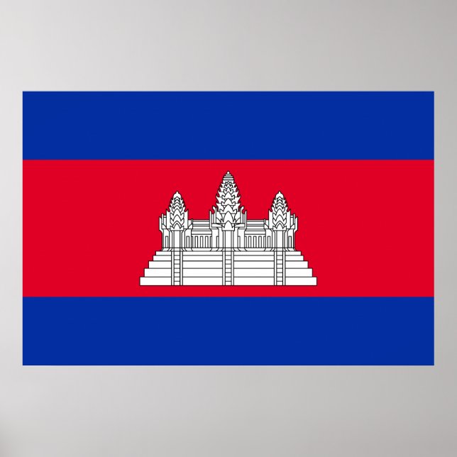 Affiche Drapeau du Cambodge (Devant)