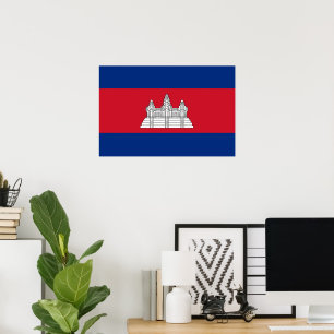 Affiche drapeau du Cambodge