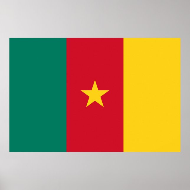Affiche Drapeau du Cameroun (Devant)
