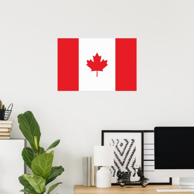 Affiche Drapeau du Canada (Bureau à domicile)
