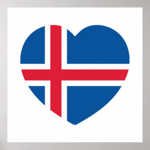 Affiche Drapeau du cœur de l'Islande