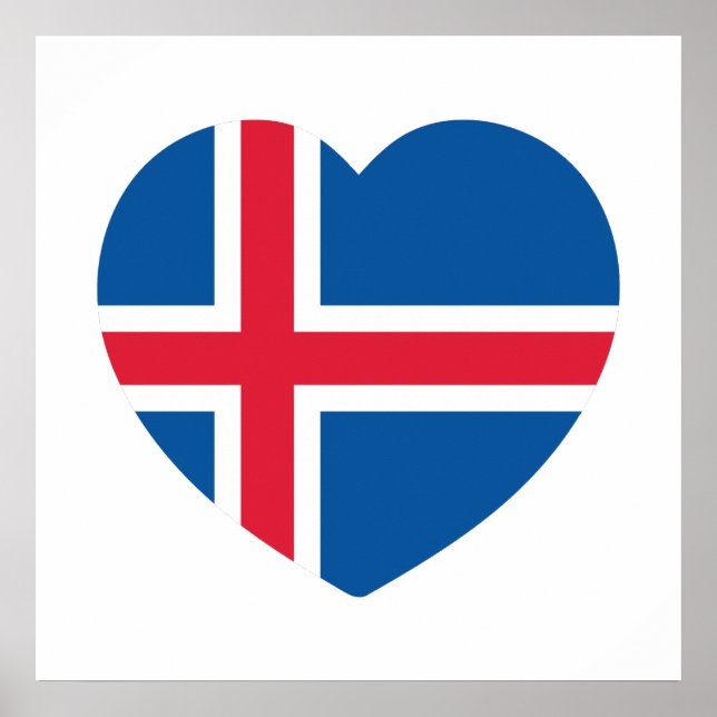 Affiche Drapeau du cœur de l'Islande (Devant)