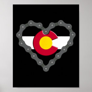 Affiche Drapeau du Colorado Cyclisme VTT Hommes Femmes Enf
