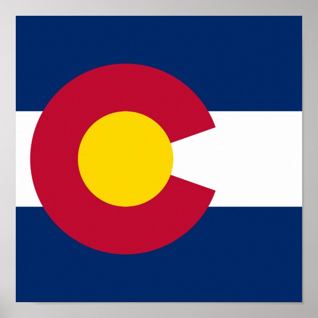 Affiche Drapeau du Colorado, État du Centenaire, Coloradas (Devant)