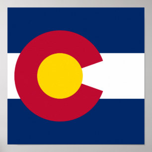 Affiche Drapeau Du Colorado L'État Du Centenaire