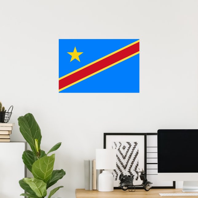 Affiche Drapeau du Congo (Bureau à domicile)
