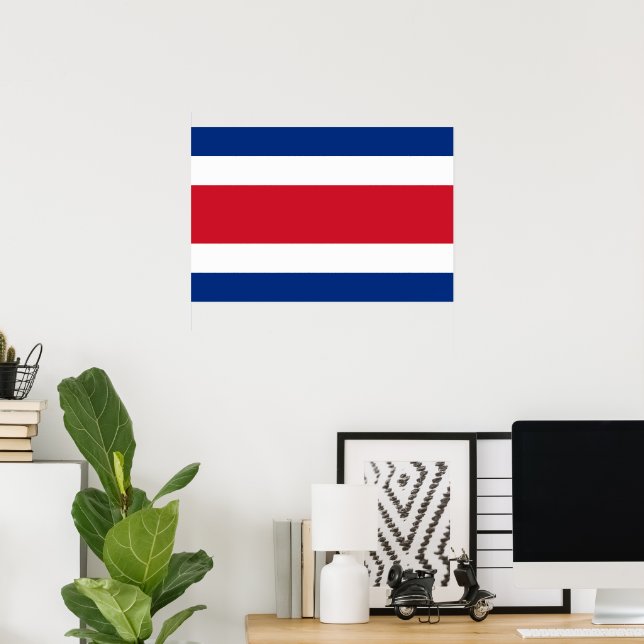 Affiche Drapeau du Costa Rica (Bureau à domicile)