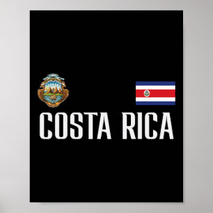 Affiche Drapeau du Costa Rica Football Fan Hommes Femmes E