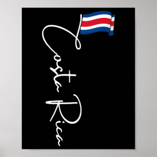 Affiche Drapeau du Costa Rica Vacances Tropical Pura Vida 