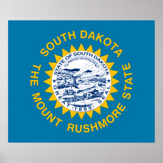 Affiche Drapeau du Dakota du Sud (Devant)