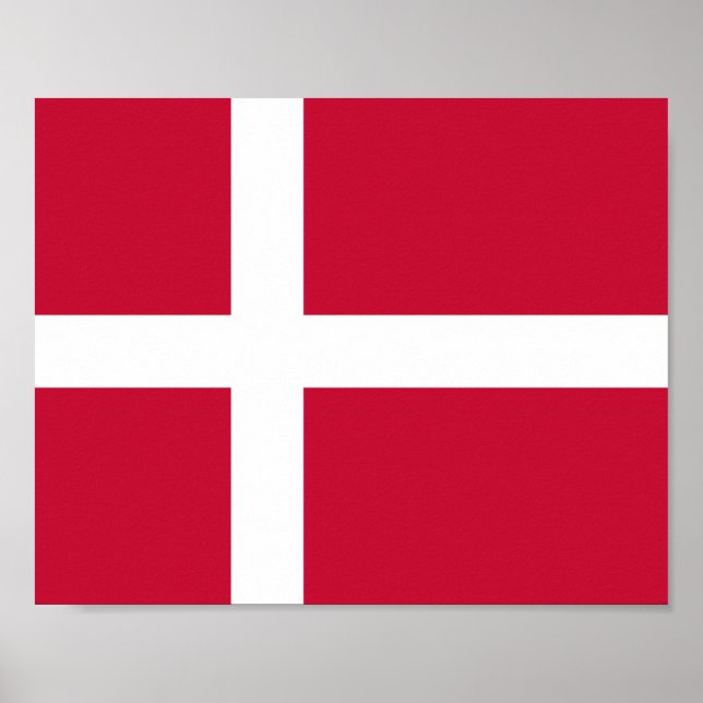 Affiche Drapeau du Danemark (Devant)