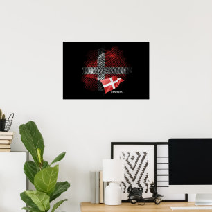 Affiche drapeau du Danemark