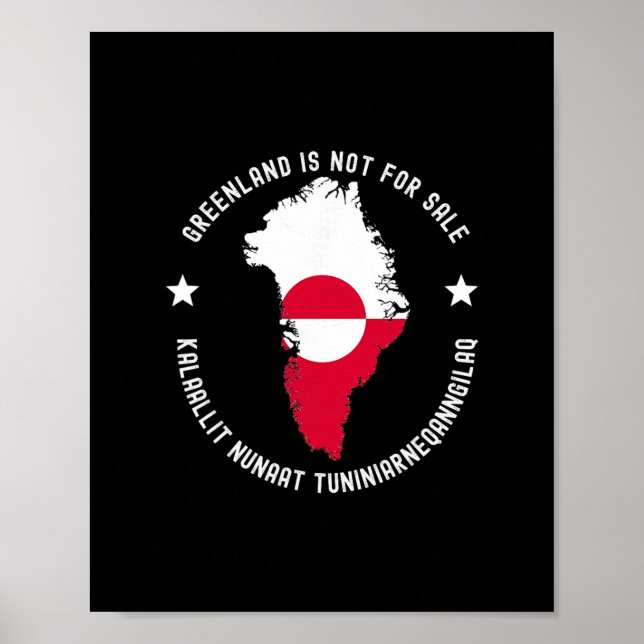 Affiche Drapeau du Danemark Le Groenland n'est pas à vendr (Devant)