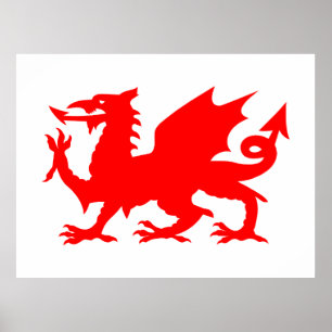Affiche Drapeau du dragon gallois, Drapeau du dragon du pa