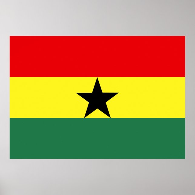 Affiche Drapeau du Ghana (Devant)