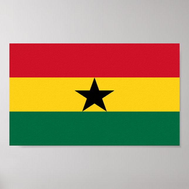 Affiche Drapeau du Ghana (Devant)