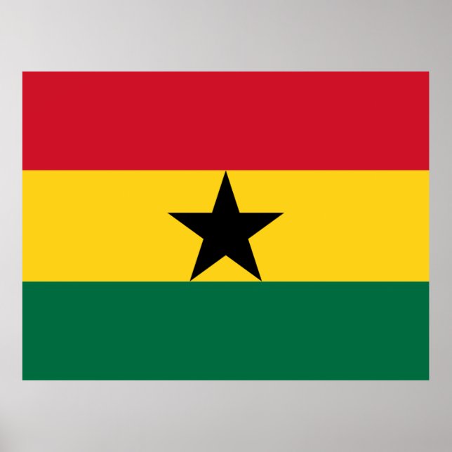 Affiche Drapeau du Ghana (Devant)