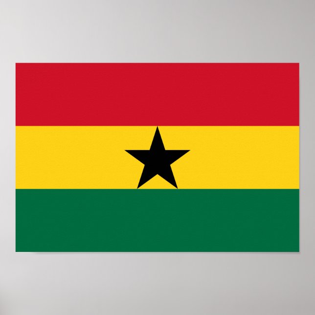 Affiche Drapeau du Ghana (Devant)