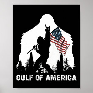 Affiche Drapeau Du Golfe D'Amérique 2025 Drôle Vintage Des