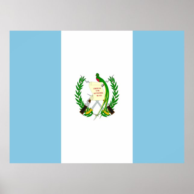Affiche Drapeau du Guatemala (Devant)