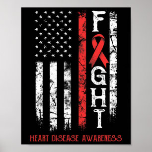 Affiche Drapeau du guerrier des maladies cardiaques