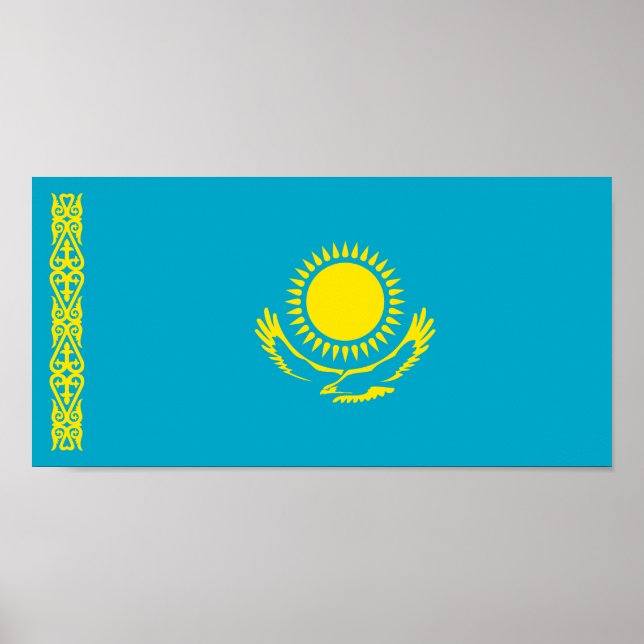 Affiche Drapeau du Kazakhstan (Devant)