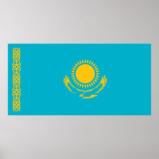 Affiche Drapeau du Kazakhstan (Devant)