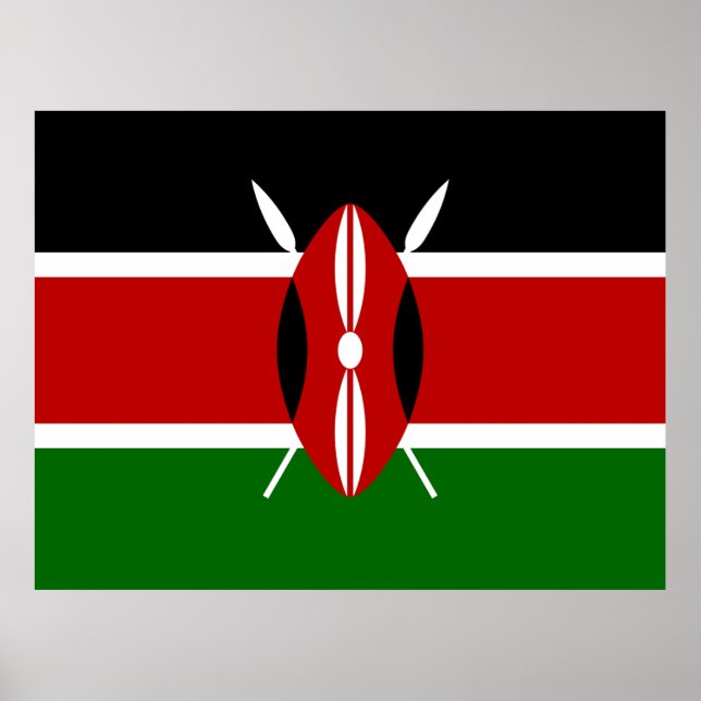 Affiche Drapeau du Kenya (Devant)